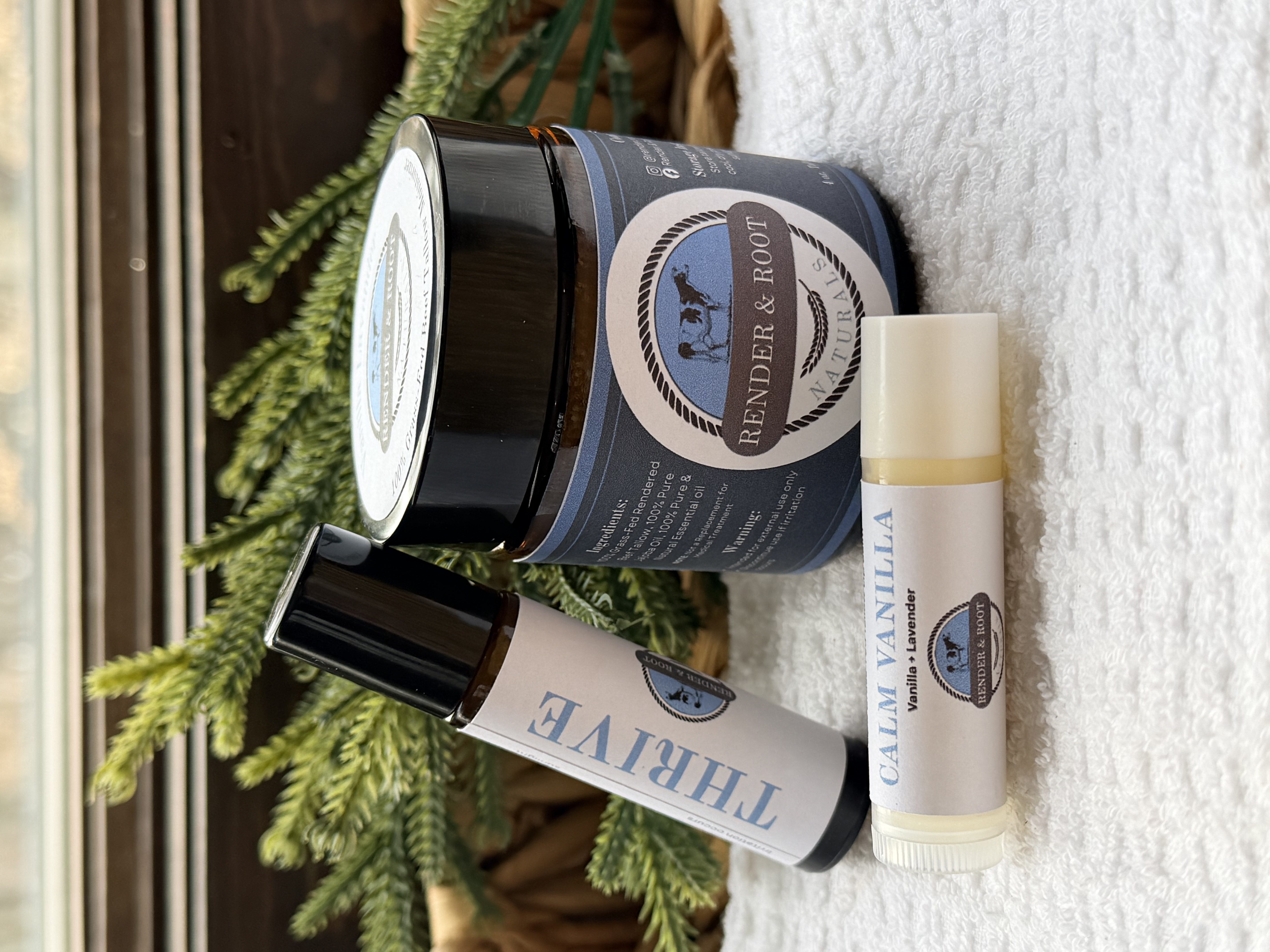 Render & Root Naturals product collection showcase